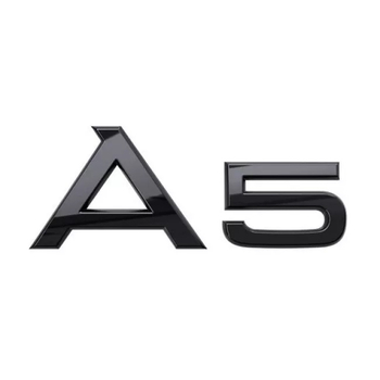 Emblema autocolanta originala Audi, logo A5, negru lucios